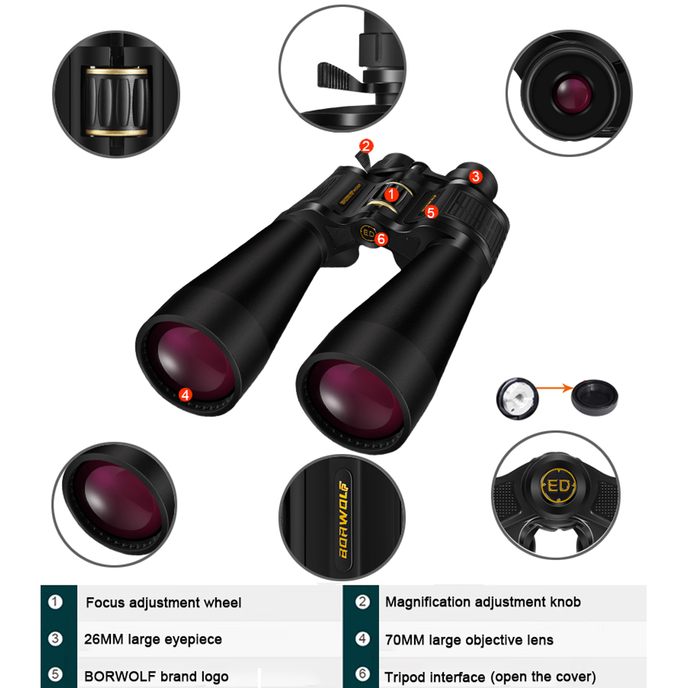 BORWOLF Large Objective lens 2 - National Geographic Telescope 70Mm 评论和价格